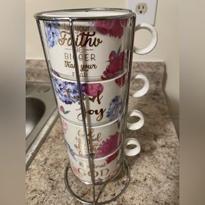 Inspirational stackable coffee/tea cups